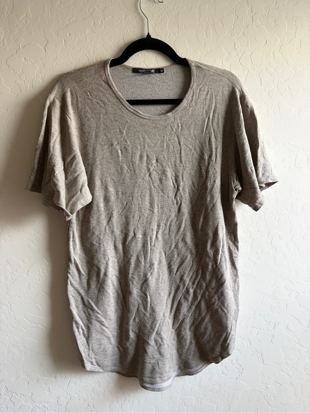 Men's Short Sleeve Crewneck Tee in Taupe by Rustic Dime